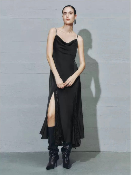 Modern Swing-Neck Slip Dress