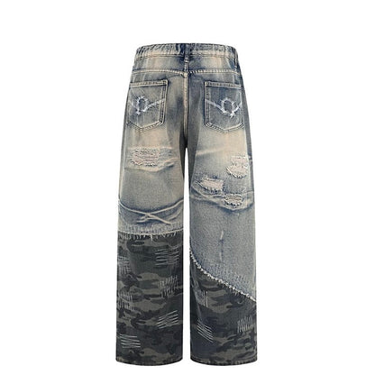 Rugged American Street Ripped Jeans