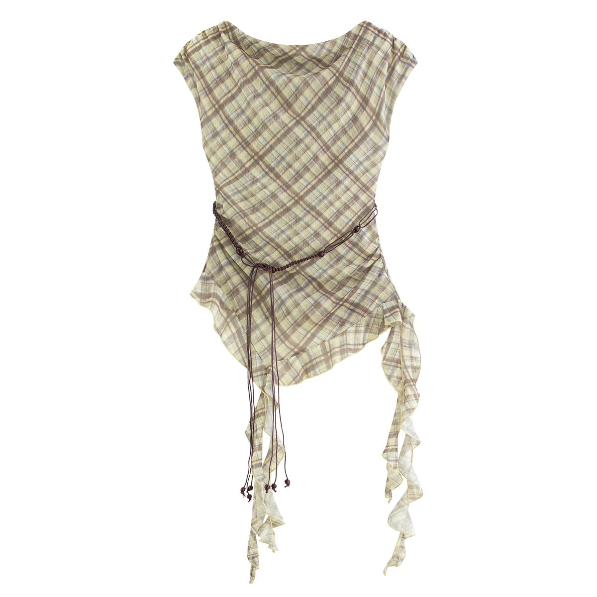 Sleeveless Plaid Summer Top
