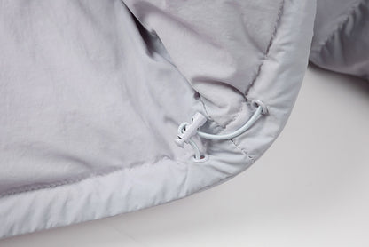 Cropped Puffer Jacket with Contrast Cuffs