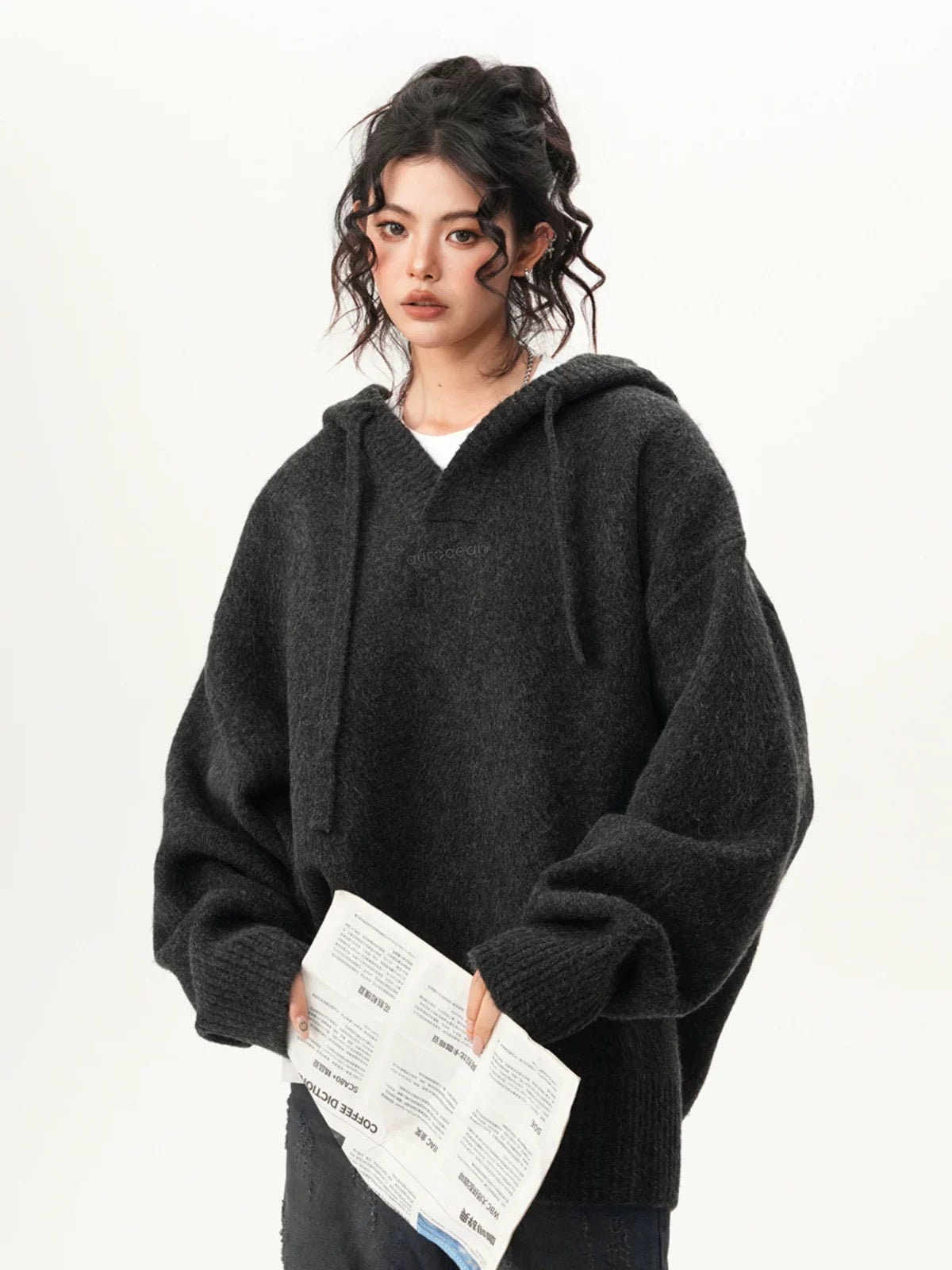 Glacier Grove Oversized Knit Hoodie