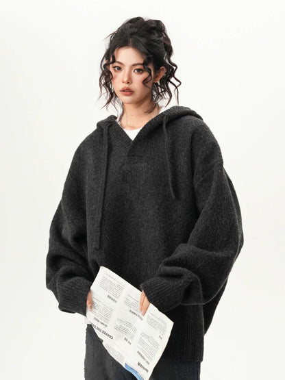 Glacier Grove Oversized Knit Hoodie