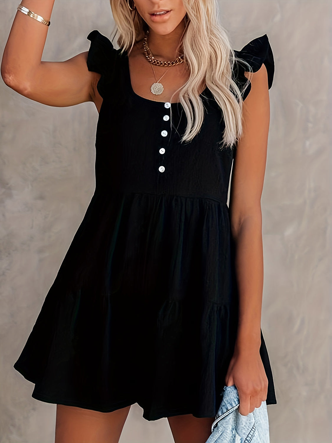 Full Size Ruffled Scoop Neck Sleeveless Romper - bllue yonders