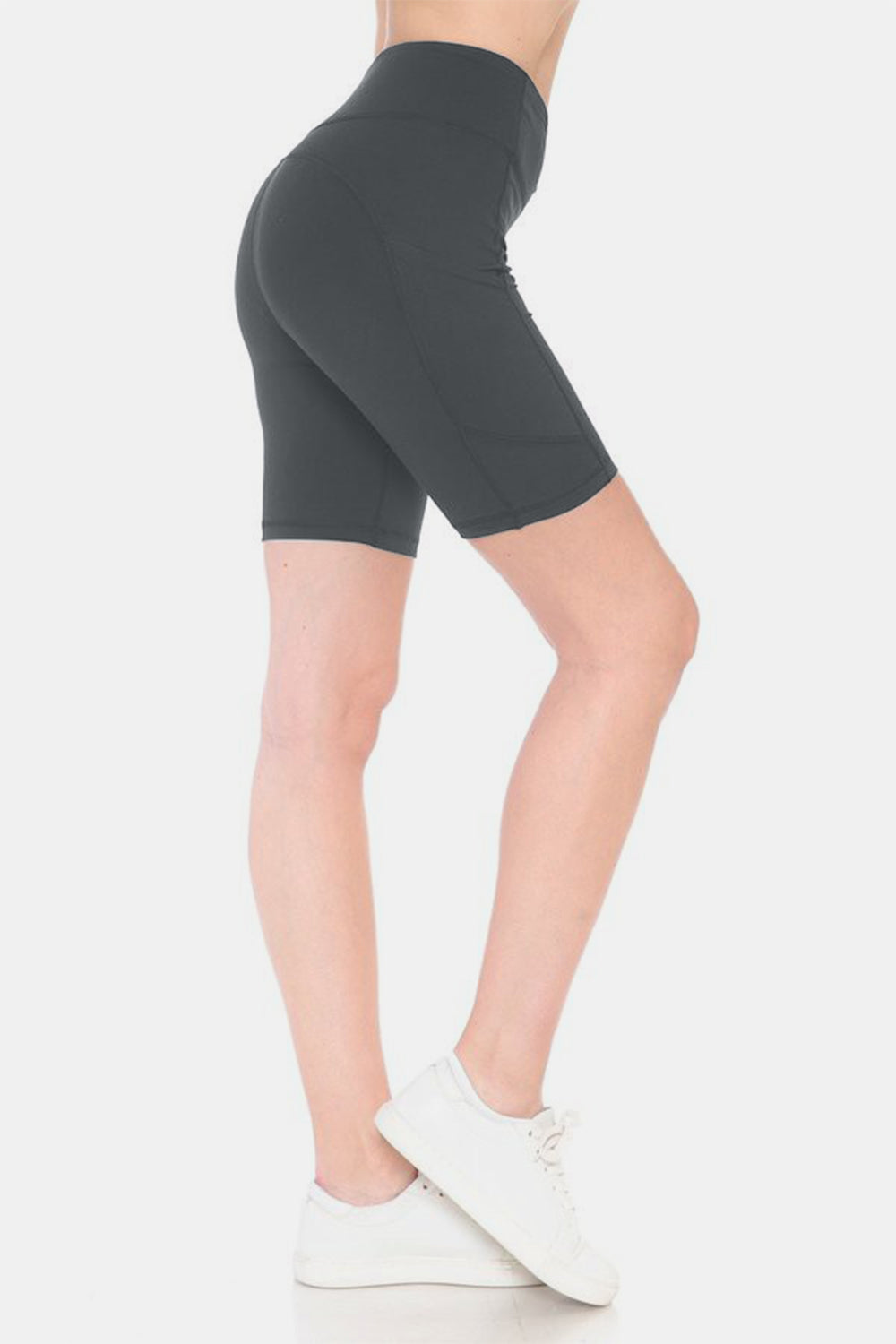 Leggings Depot Full Size High Waist Active Shorts - bllue yonders