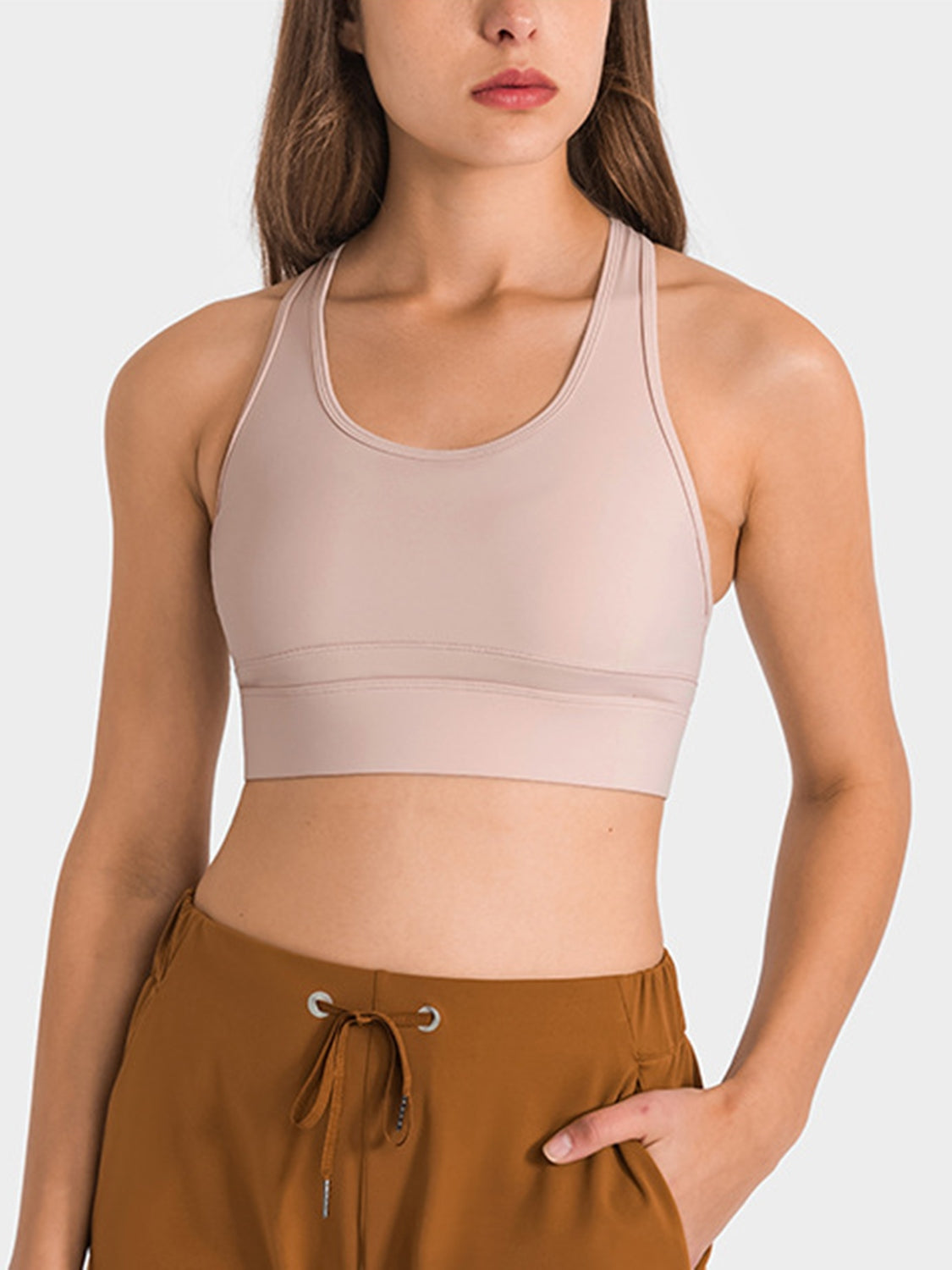 Double Take Round Neck Racerback Cropped Tank Trendsi