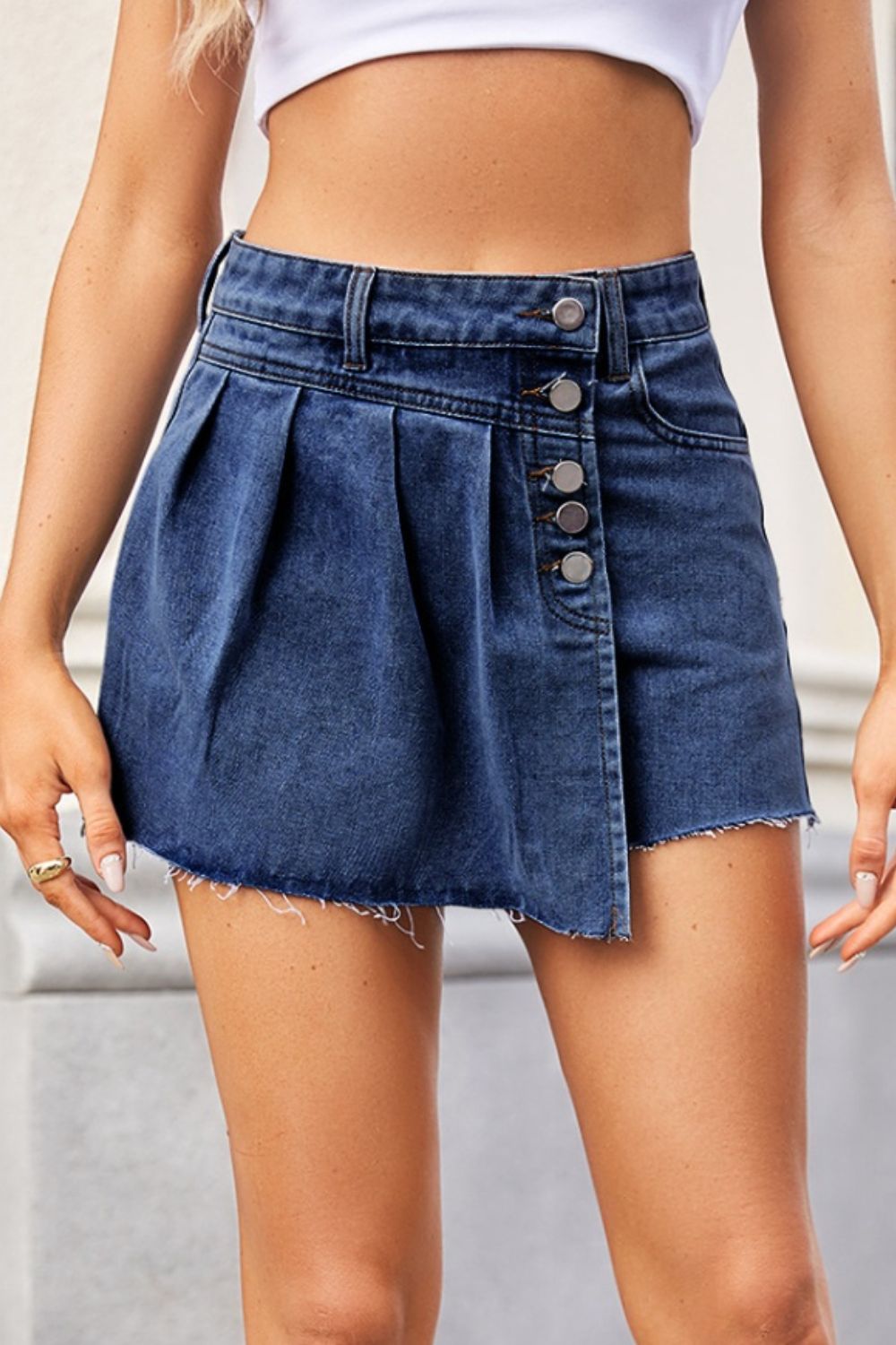 Raw Hem Denim skort - blue yonderz