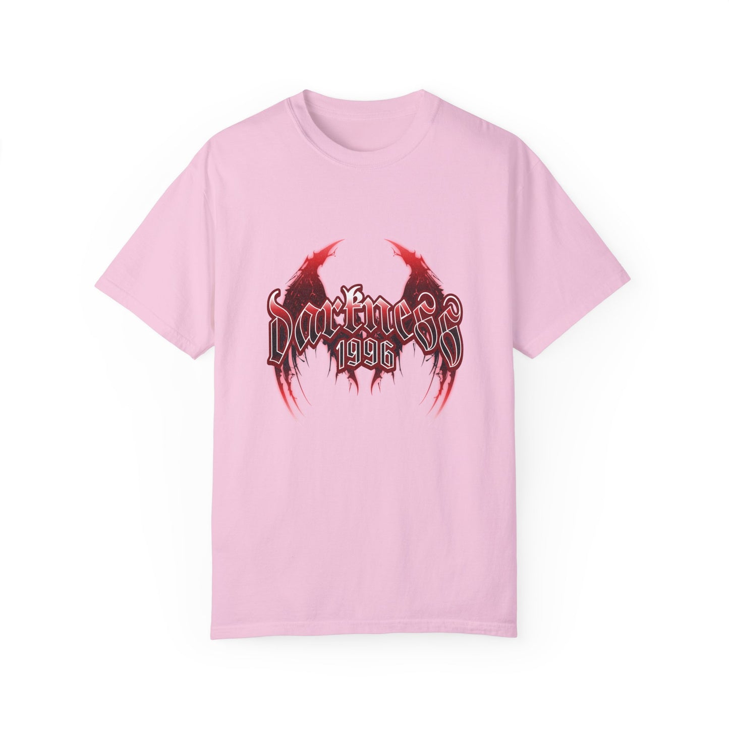 Darkness 1996 Gothic Graphic T-Shirt with Red Accents