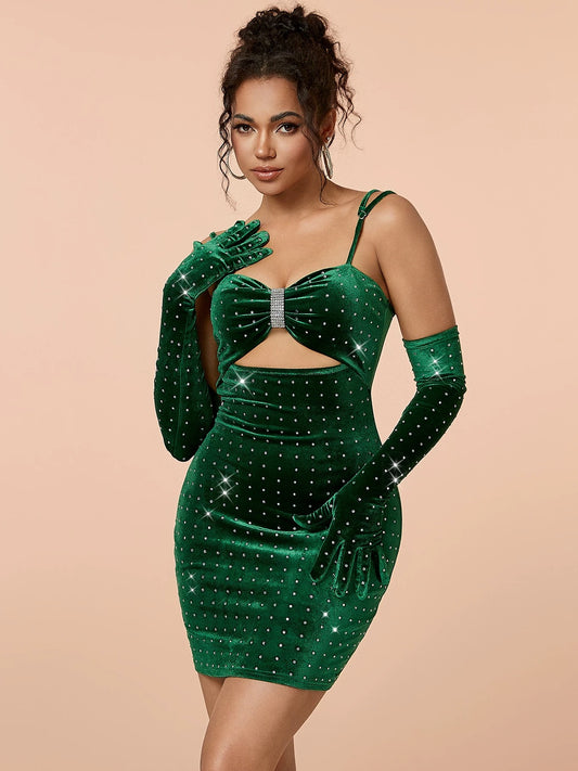 Sparkle Cutout Velvet Mini Dress