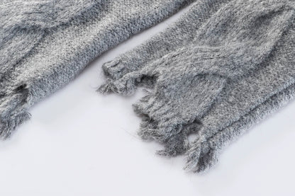 Ash Ember Frayed Knit Pullover