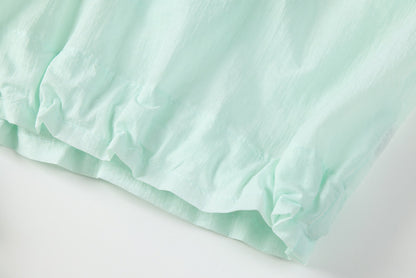 Lightweight Ruffled Drawstring Summer Jacket