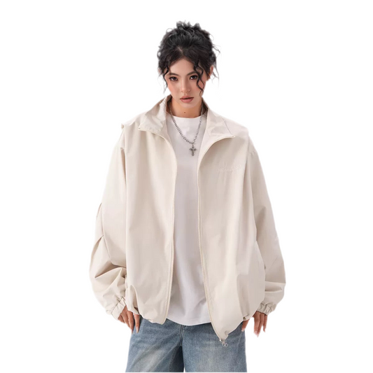 Women's Oversized Zipper Windbreaker Jacket