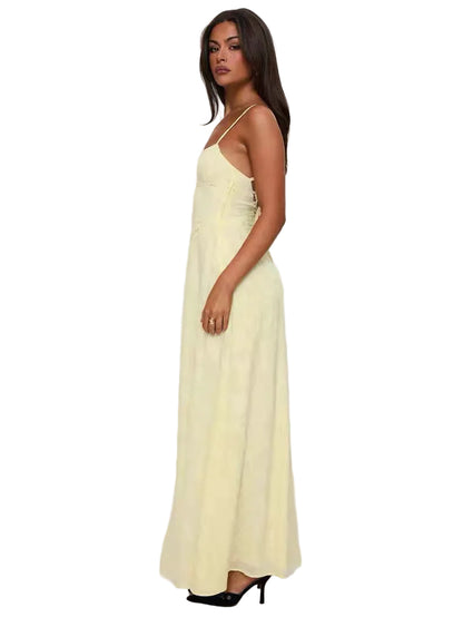 Enchanté Lace Backless Maxi Dress