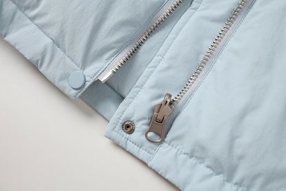 Cropped Puffer Jacket with Contrast Cuffs