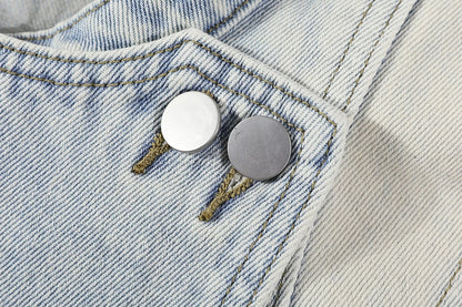 Cropped denim Jacket with Belted Waist