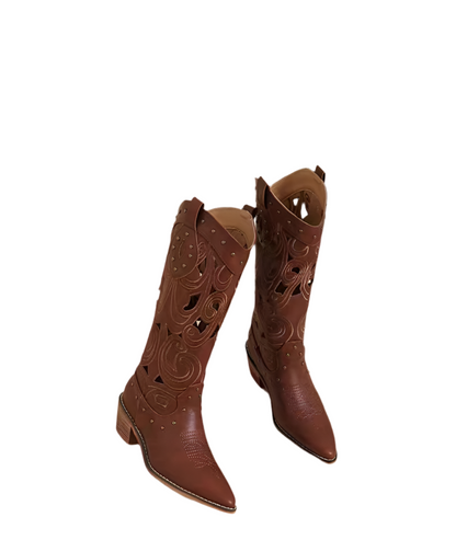 Rustic Cutout Western Cowboy Boots