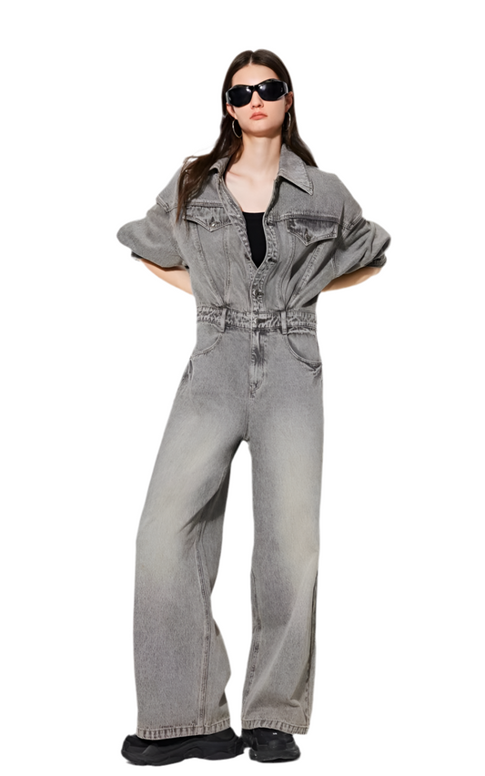 Vintage Washed Denim Overalls