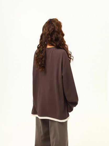 Layered Illusion Retro Henley Pullover