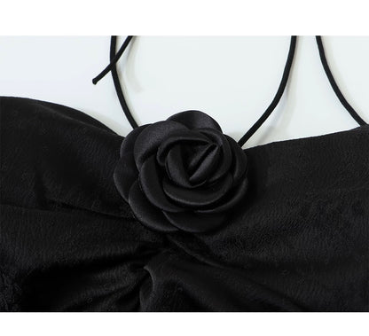 Black Suspender Bandeau Top