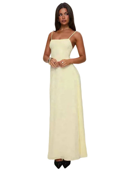 Enchanté Lace Backless Maxi Dress