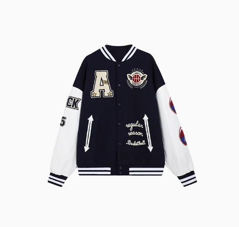 "Unisex Oversized Varsity Jacket – Loose Fit with Baseball Collar, Available in S-XL"