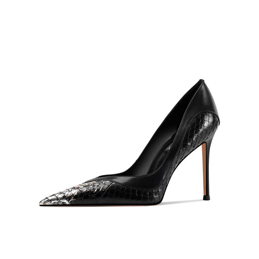 Luxe Snakeskin Stiletto Pointed Pumps