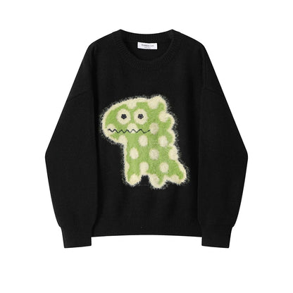 Trendy Graphic Round-Neck Sweater