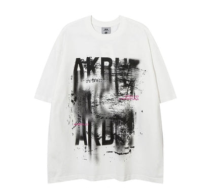 Casual High Street Abstract Graffiti Oversized Tee