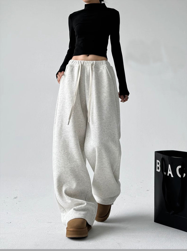 Women's High-Waisted Thickened Wide-Leg Velvet Sweatpants