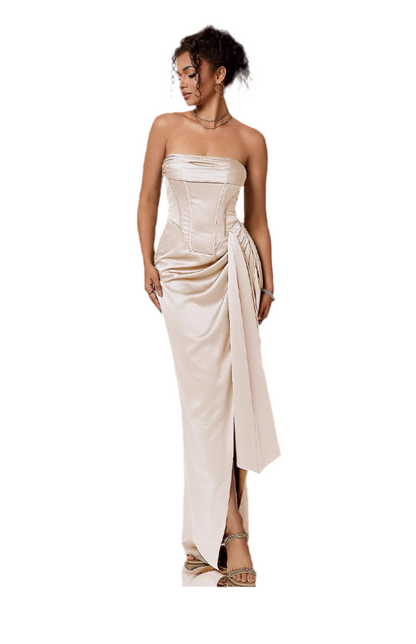 Satin Corset Party Maxi Dress