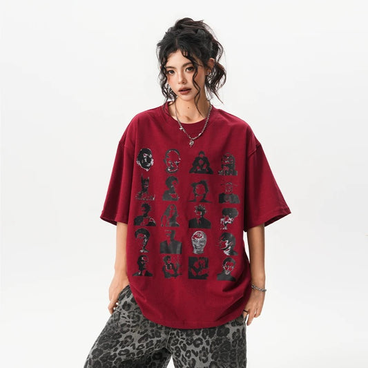 Retro Rock Portrait Print T-Shirt