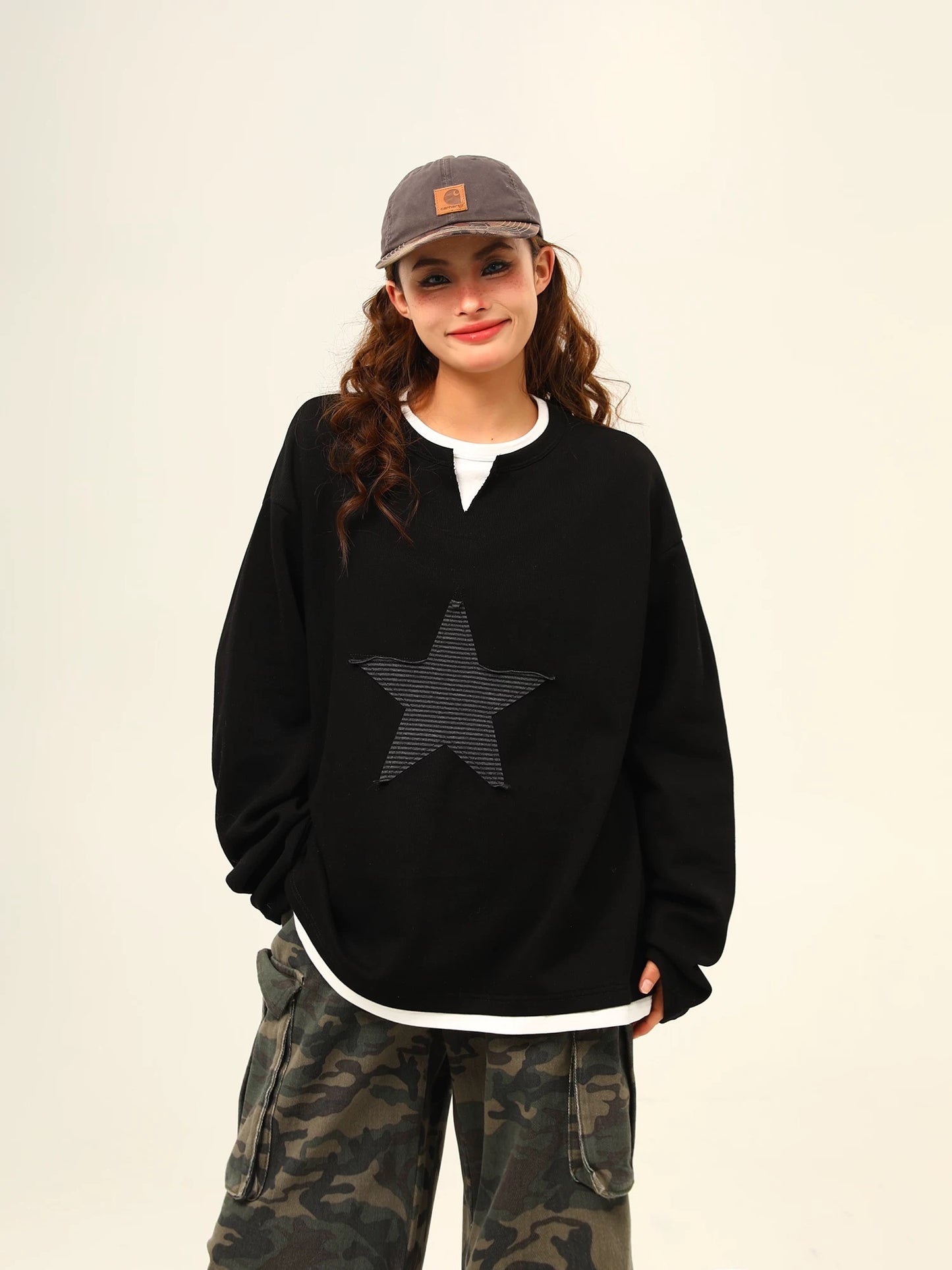 Urban Star Patch Oversized Sweatshirt