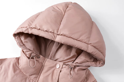 Cropped Hooded Puffer Winter Jacket