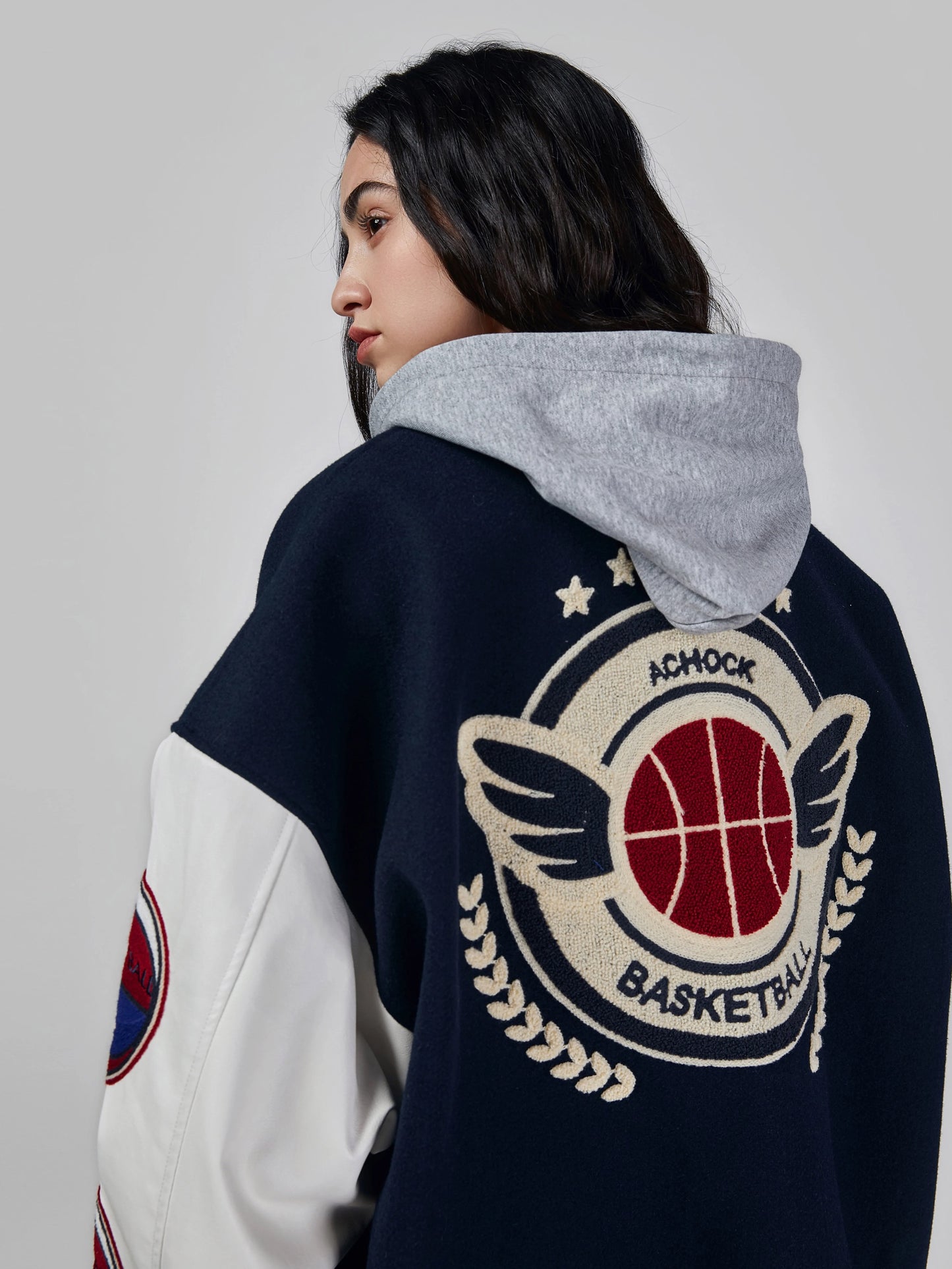 "Unisex Oversized Varsity Jacket – Loose Fit with Baseball Collar, Available in S-XL"