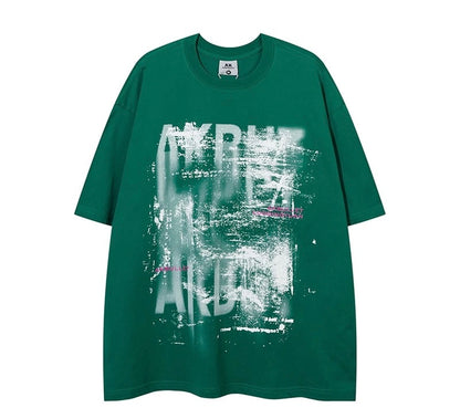 Casual High Street Abstract Graffiti Oversized Tee