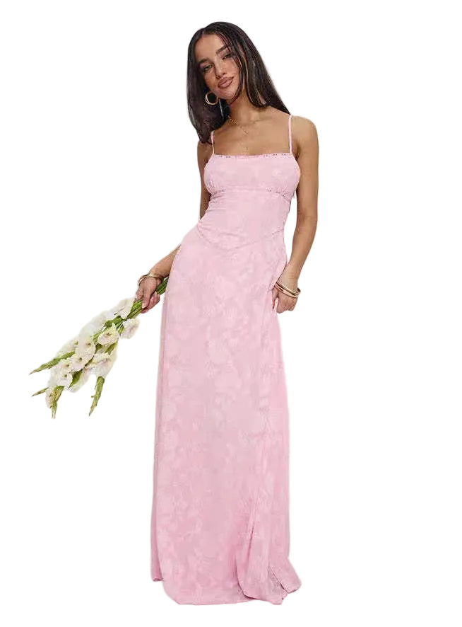 Enchanté Lace Backless Maxi Dress