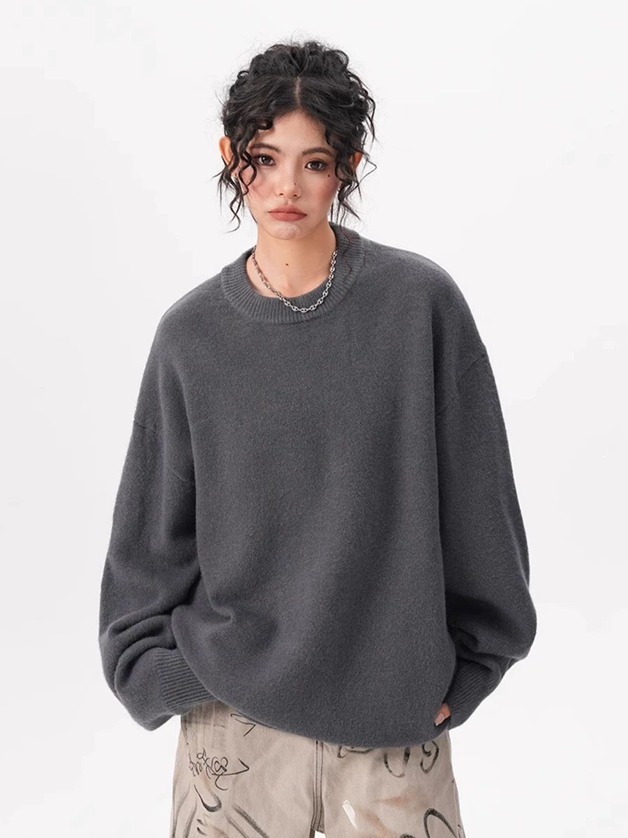 Rustic Ember Oversized Knit Sweater