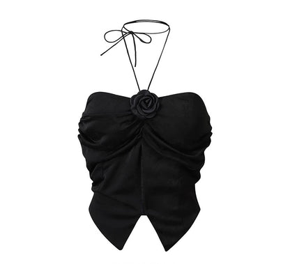 Black Suspender Bandeau Top