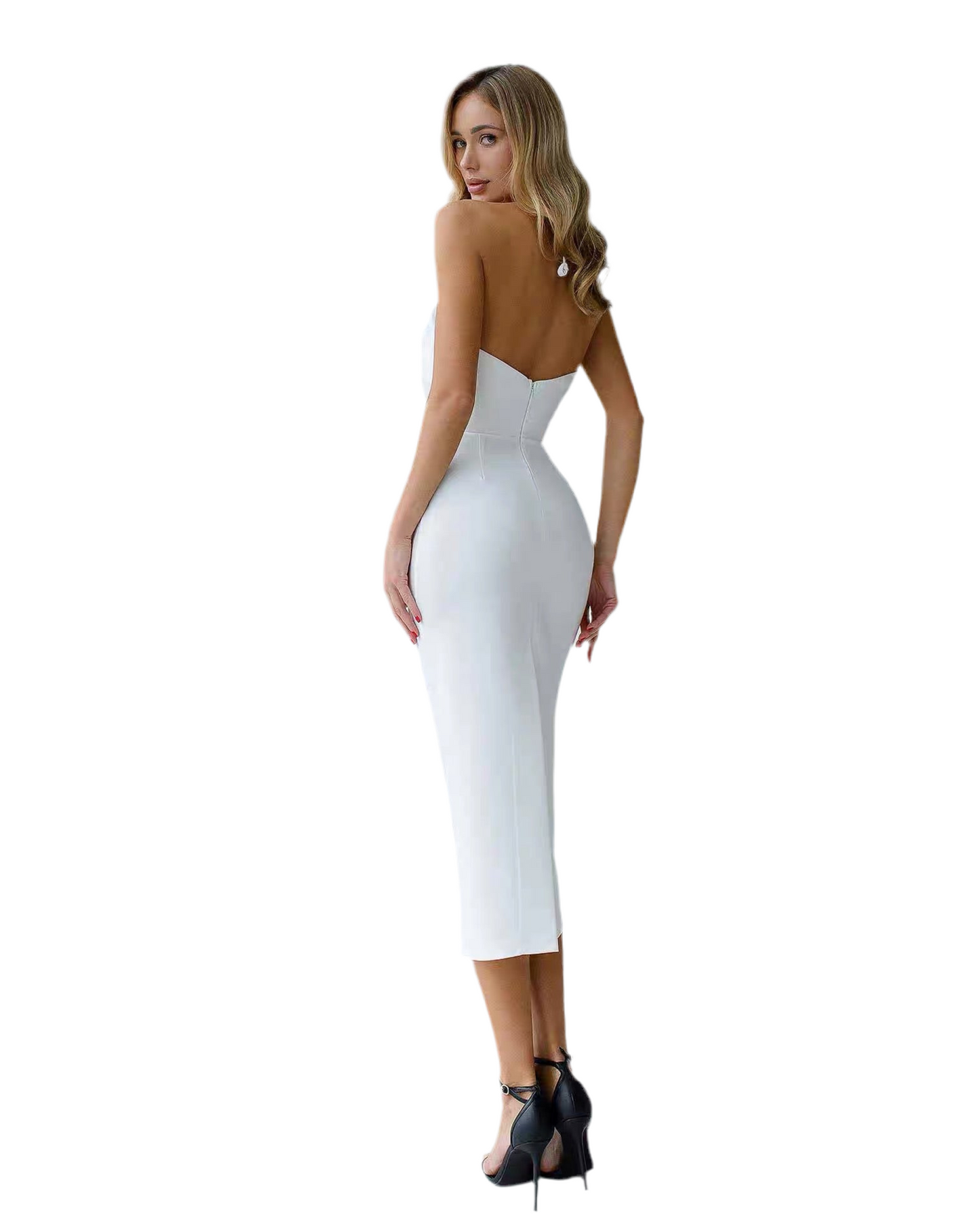 Halter Elegance Cutout Bodycon Midi Dress