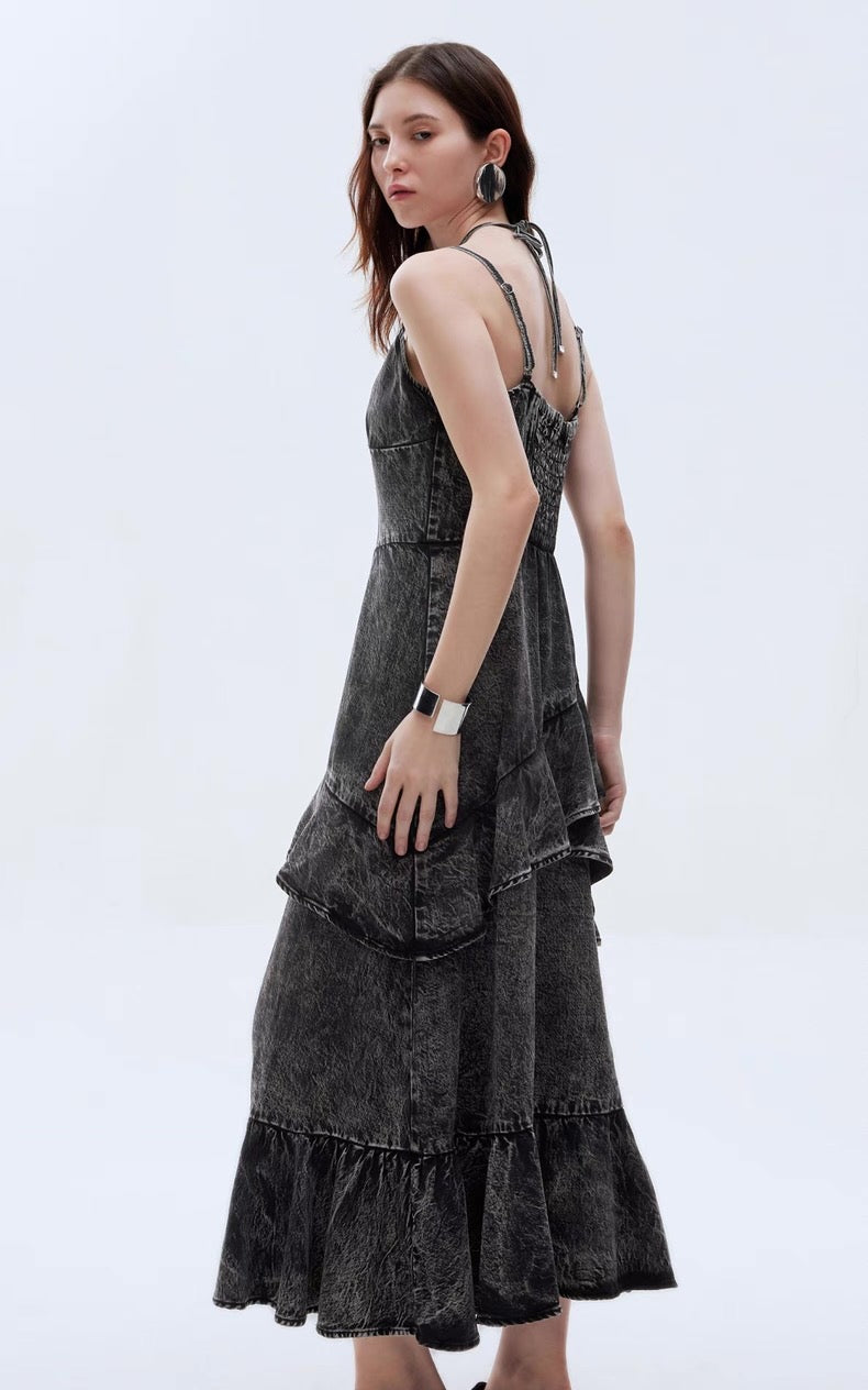 Stylish Summer Denim Maxi Dress