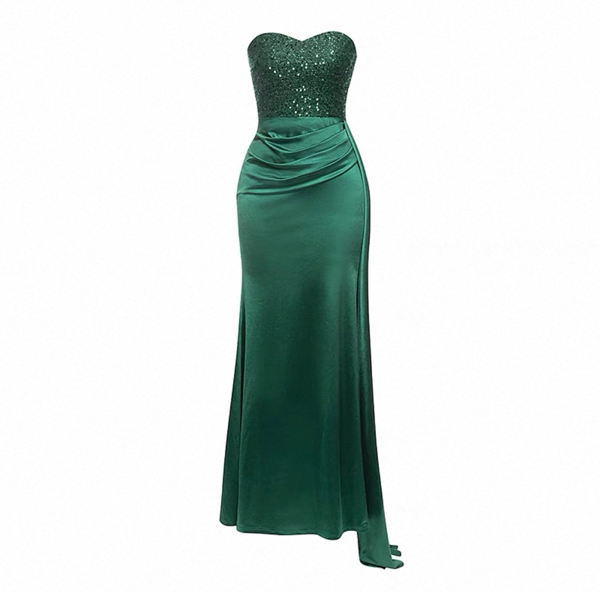 Enchantment Sequin Satin Maxi Dress