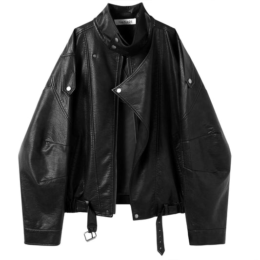 Urban Sculpt Asymmetry Leather Jacket