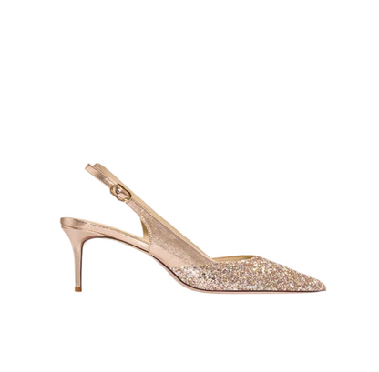 Dazzling Metallic Glitter Party Heels