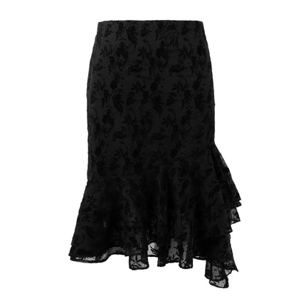 Lace Trim Flare Slip Top & Skirt Set