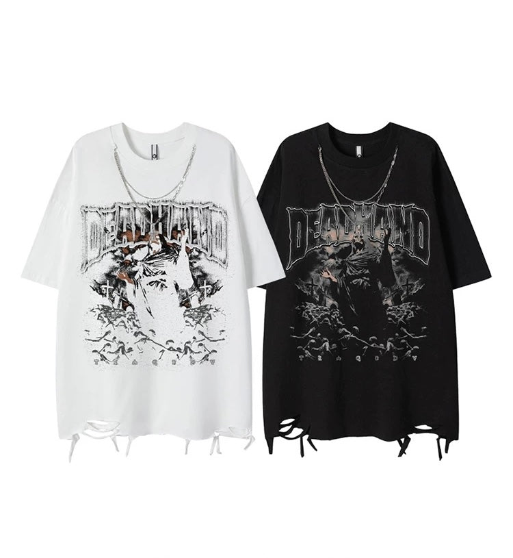 Retro Hip-Hop T-Shirt with Necklace