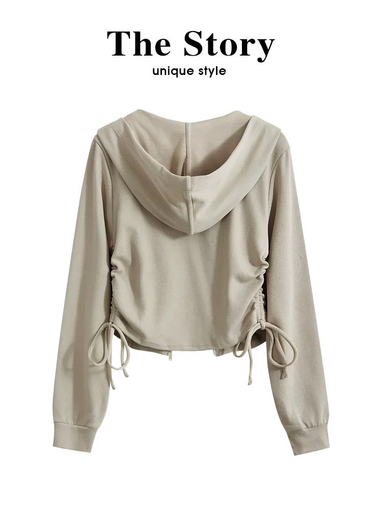 Casual Hooded Two-Piece Cardigan Set for Women