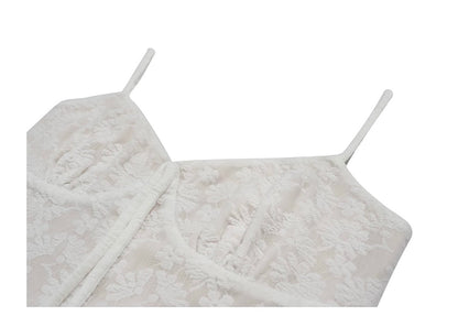French Lace White Maxi Dress