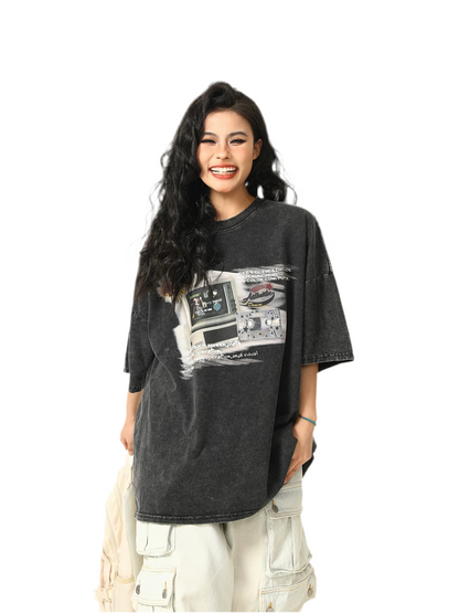 Vintage Broadcast Washed Oversized Tee
