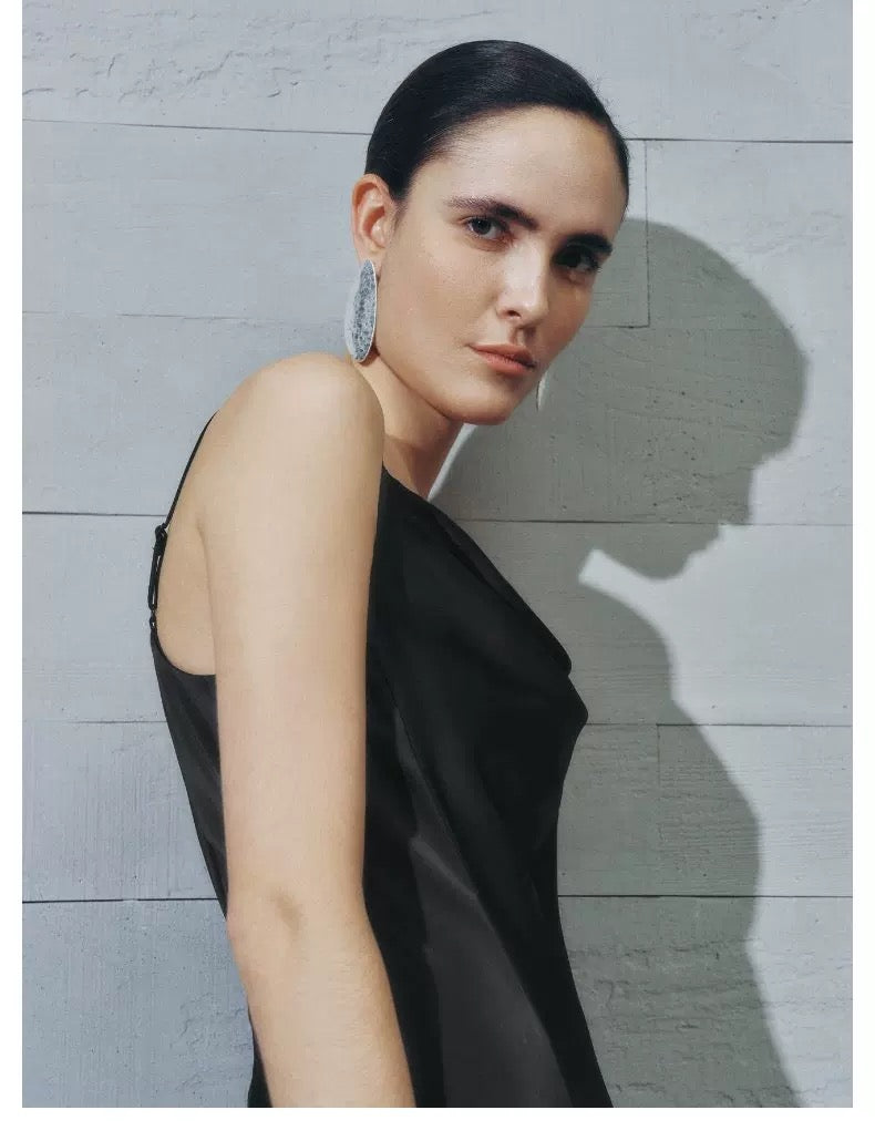 Modern Swing-Neck Slip Dress