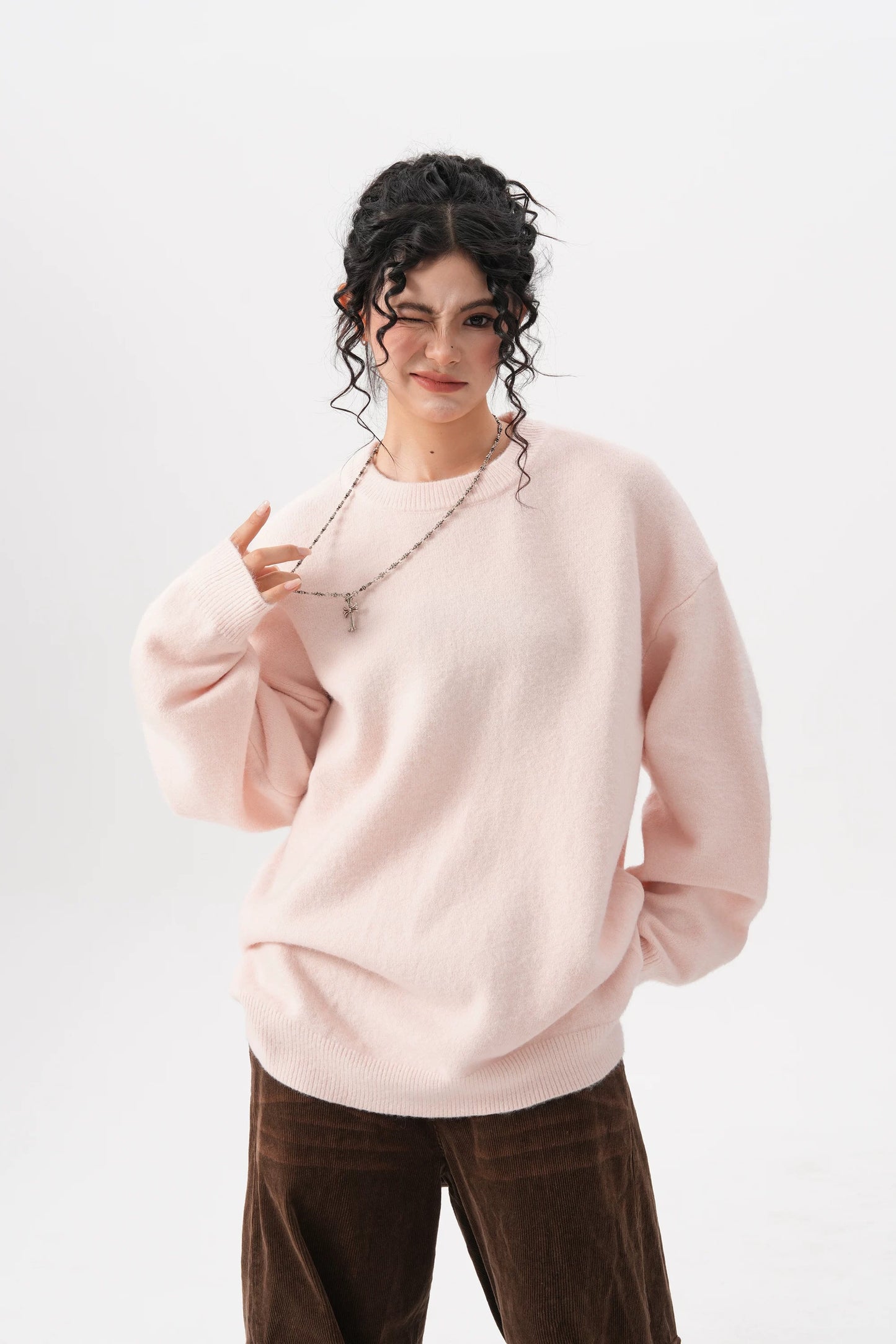 Rustic Ember Oversized Knit Sweater