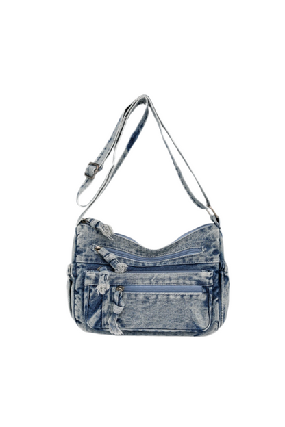 Adjustable Strap Denim Crossbody Bag
